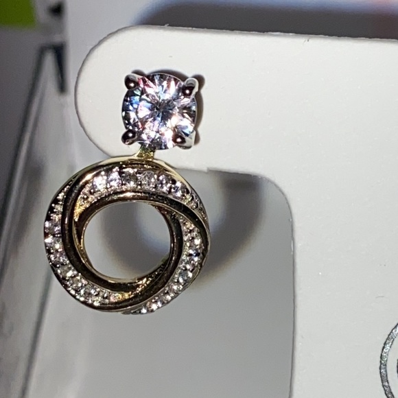 925 3 WAY earrings diamond and White sapphire - Picture 8 of 12